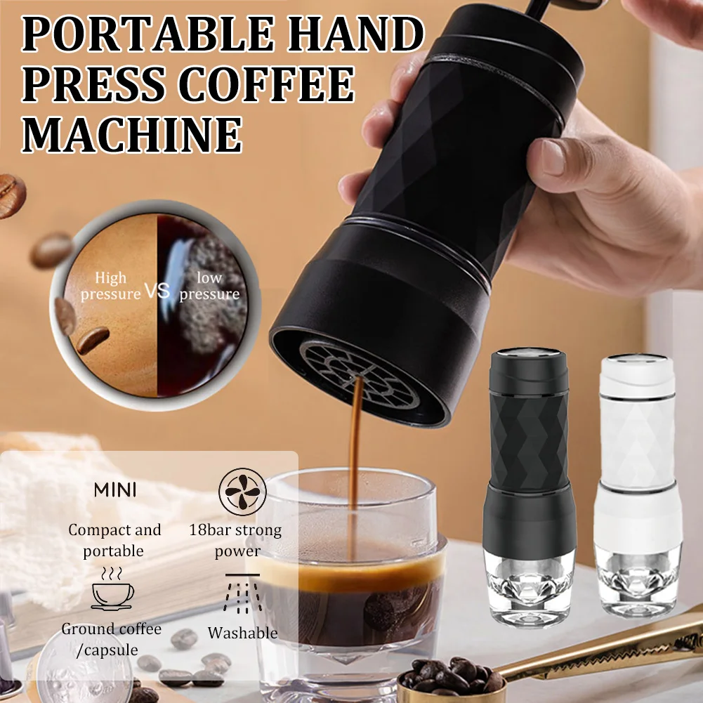 Portable Espresso Machine Manual Coffee Maker For Ground Coffee/Capsule 18Bar Coffee Brewer For Home Travel Hiking Picnic
Portable Espresso Machine Manual Coffee Maker For Ground Coffee/Capsule 18Bar Coffee Brewer For Home Travel Hiking Picnic