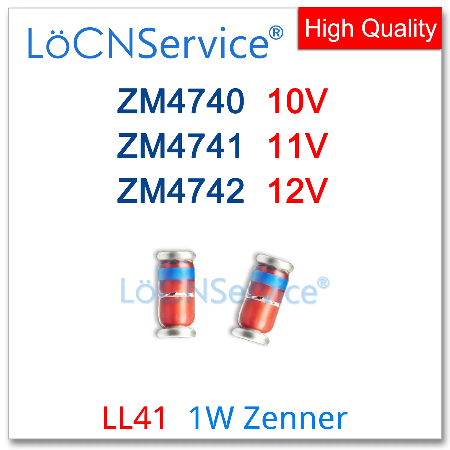 LoCNService 5000PCS 1000PCS LL41 1W ZM4740 10V ZM4741 11V ZM4742 12V SMD RoHS Silicon Planar Power Zener Diodes High quality
LoCNService 5000PCS 1000PCS LL41 1W ZM4740 10V ZM4741 11V ZM4742 12V SMD RoHS Silicon Planar Power Zener Diodes High quality