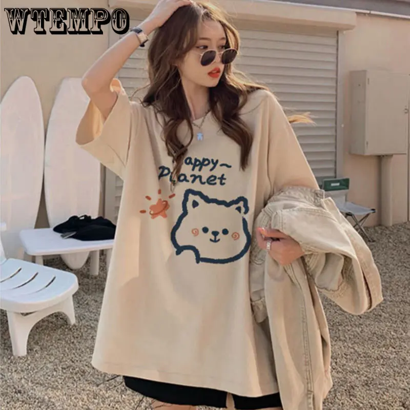 Большая свободная женская футболка WTEMPO, модный универсальный топ с коротким рукавом, академическая Повседневная Уличная одежда, летний жен...
Большая свободная женская футболка WTEMPO, модный универсальный топ с коротким рукавом, академическая Повседневная Уличная одежда, летний жен...
