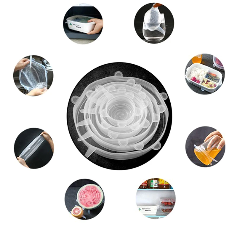 6pcs Silicone Cover Stretch Lids Reusable Airtight Food Wrap Covers Seal Bowl Stretchy Wrap Cover Keeping Fresh Kitchen Cookware
6pcs Silicone Cover Stretch Lids Reusable Airtight Food Wrap Covers Seal Bowl Stretchy Wrap Cover Keeping Fresh Kitchen Cookware
