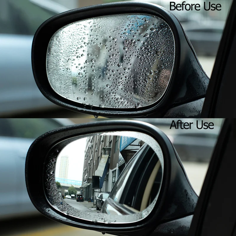 2 Pcs Car Rainproof Clear Film Rearview Mirror Protective Anti Fog Waterproof Film Auto Sticker Accessories 100x145mm
2 Pcs Car Rainproof Clear Film Rearview Mirror Protective Anti Fog Waterproof Film Auto Sticker Accessories 100x145mm