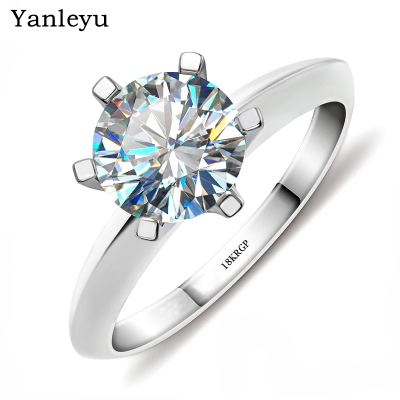 Yanleyu Classic 2 Carat Round CZ Zirconia Solitaire Ring with Stamp 18KRGP White Gold Color Engagement Anniversary Proposal Ring
Yanleyu Classic 2 Carat Round CZ Zirconia Solitaire Ring with Stamp 18KRGP White Gold Color Engagement Anniversary Proposal Ring