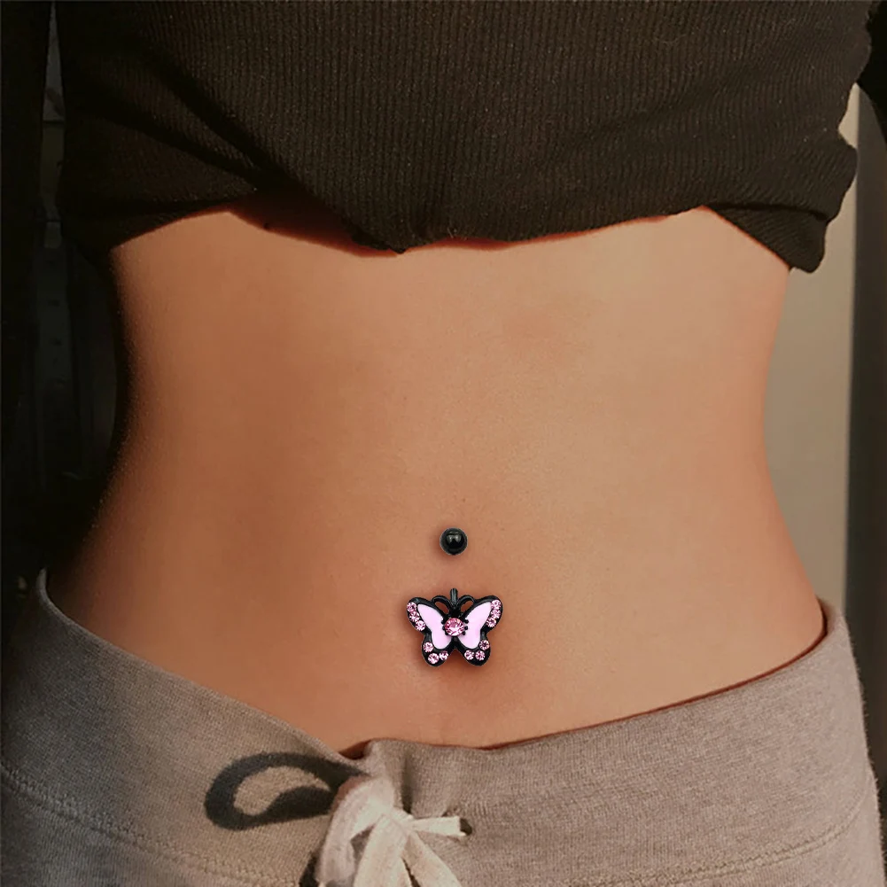 Fashion Shiny Butterfly Zircon Pendant Stainless Steel Belly Button Ring Beautiful Navel Piercing Body Fashion Jewelry Summer
Fashion Shiny Butterfly Zircon Pendant Stainless Steel Belly Button Ring Beautiful Navel Piercing Body Fashion Jewelry Summer