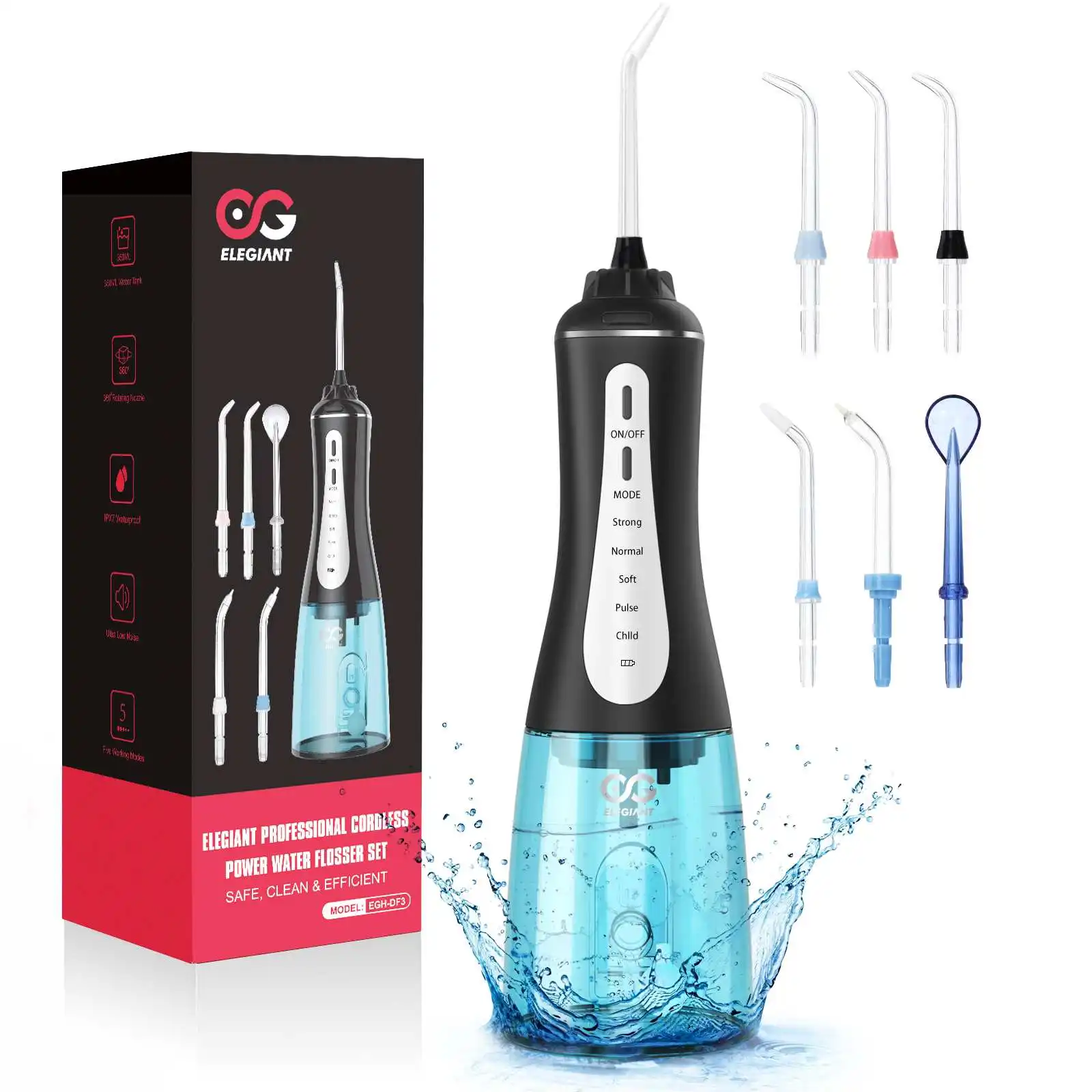 Portable Oral Irrigator 350ml Dental Water Flosser Jet 5 Modes Water Floss USB Rechargeable IPX7 Irrigator Dental Tooth Cleaner
Portable Oral Irrigator 350ml Dental Water Flosser Jet 5 Modes Water Floss USB Rechargeable IPX7 Irrigator Dental Tooth Cleaner