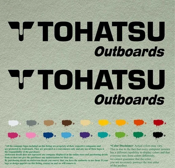 For 1Pair of Tohatsu Boats Outboards Decals Vinyl Stickers Boat Outboard Motor Lot 2
For 1Pair of Tohatsu Boats Outboards Decals Vinyl Stickers Boat Outboard Motor Lot 2
