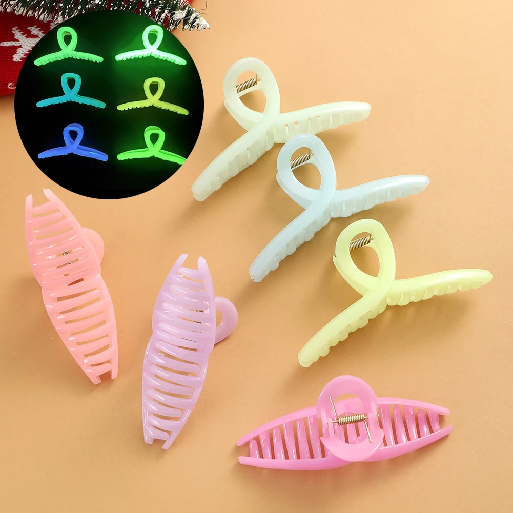 New Luminous Hair Claw Shark Clips Shiny Colorful Cross Grab Clip Womans Girl Elegant Ponytail Hairpin Hair Accessory
New Luminous Hair Claw Shark Clips Shiny Colorful Cross Grab Clip Womans Girl Elegant Ponytail Hairpin Hair Accessory