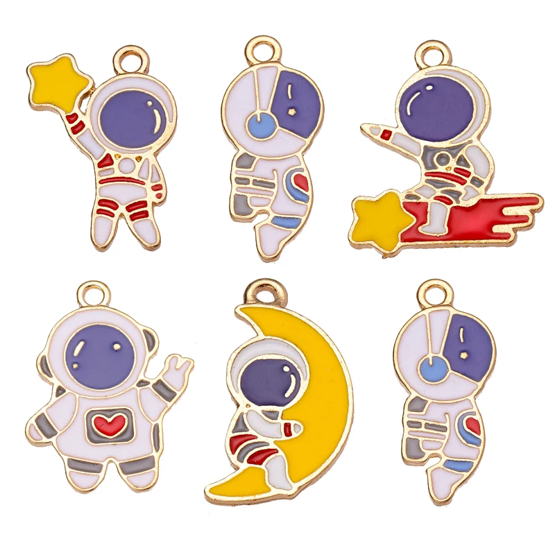 10Pcs 21*25mm Spaceman Star Moon Enamel Pendant Charm Women's Keychain Bracelets Earrings Necklace DIY Charms For Jewelry Making
10Pcs 21*25mm Spaceman Star Moon Enamel Pendant Charm Women's Keychain Bracelets Earrings Necklace DIY Charms For Jewelry Making