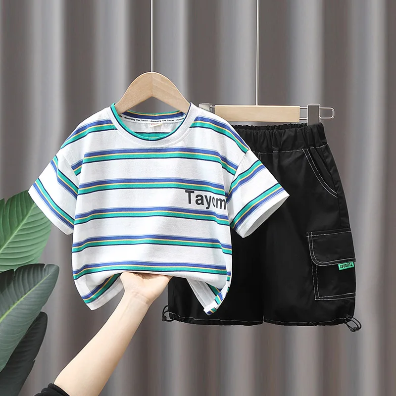 2022 Summer Boys Suit Fashion two-piece Set Boy trendy Kids Cotton T-shirts and Shorts Children's Clothing Suits 2-11Year
2022 Summer Boys Suit Fashion two-piece Set Boy trendy Kids Cotton T-shirts and Shorts Children's Clothing Suits 2-11Year