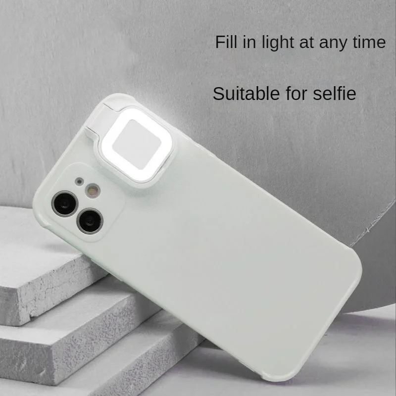 

Selfie Ring Flash Fill Light Glow Phone Case For iPhone 11 12 13 14 Pro Xs Max 7 8 Plus X Xr Ring Light Phone Back Cover
