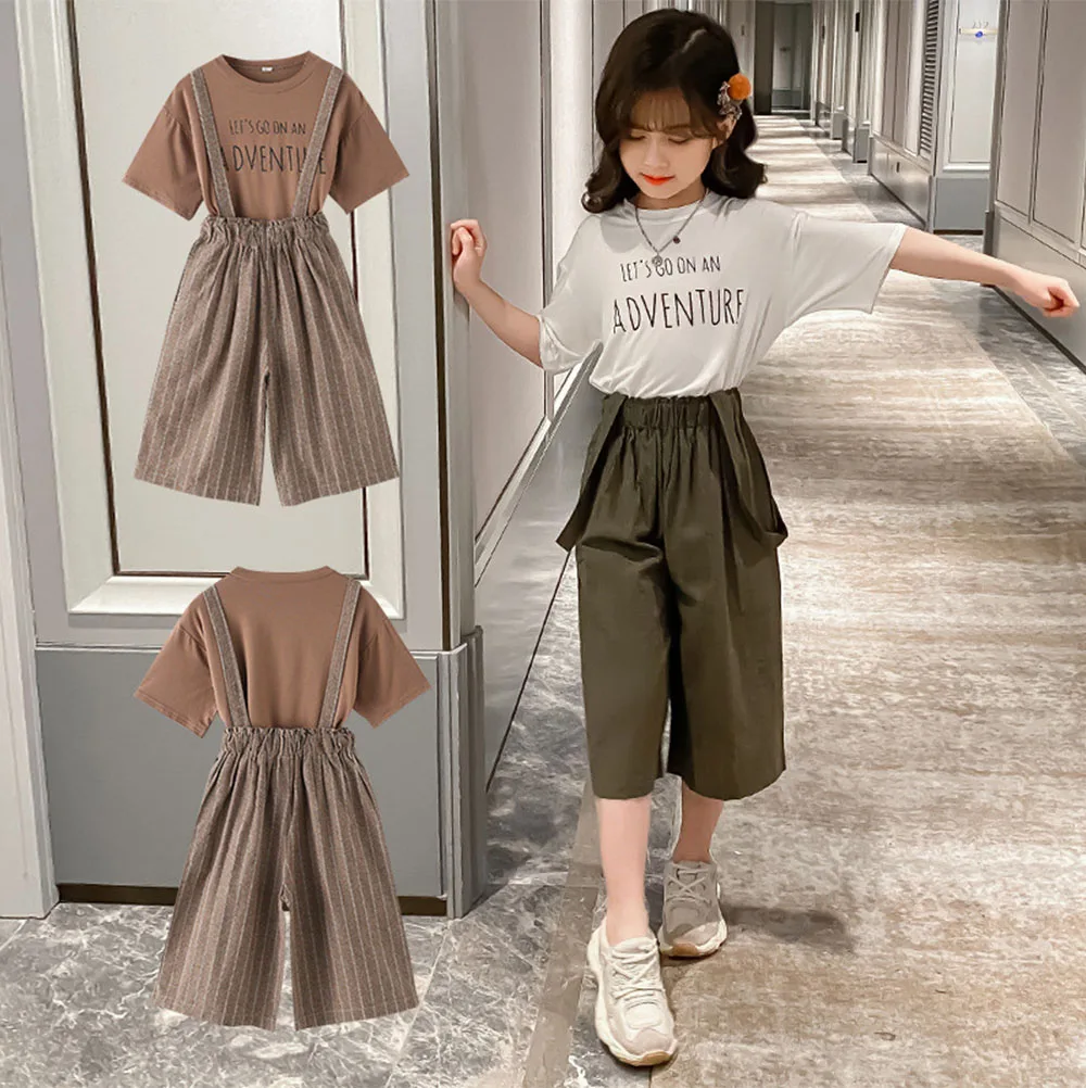 Young Children Girls Summer Clothes Set Short Sleeve T Shirts + Wide Leg Pants Suit Sportswear Casual Wear Fashion Overalls Suit
Young Children Girls Summer Clothes Set Short Sleeve T Shirts + Wide Leg Pants Suit Sportswear Casual Wear Fashion Overalls Suit