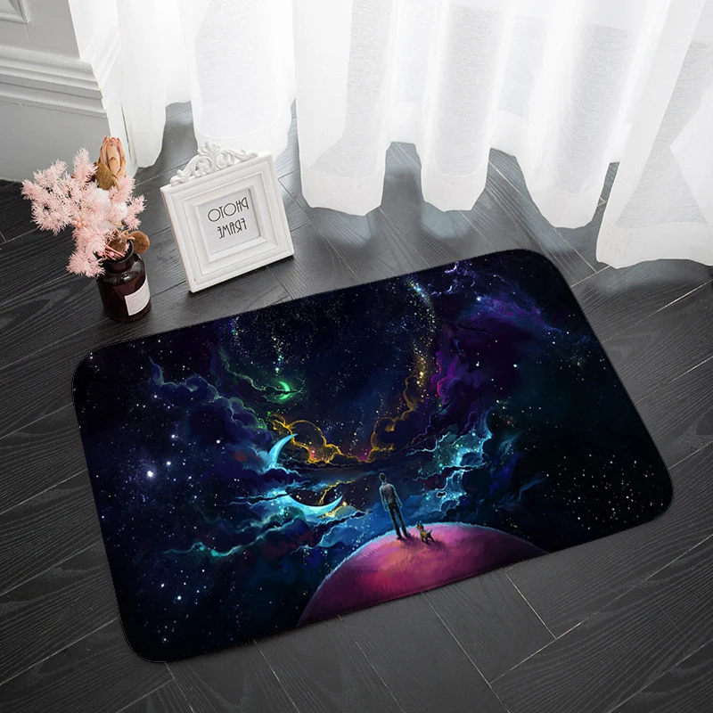 

Space Night Anti-slip Kitchen Mat Laundry Entrance Doormats Carpets Home Hallway Balcony Floor Mat Area Rugs Bedside door mat