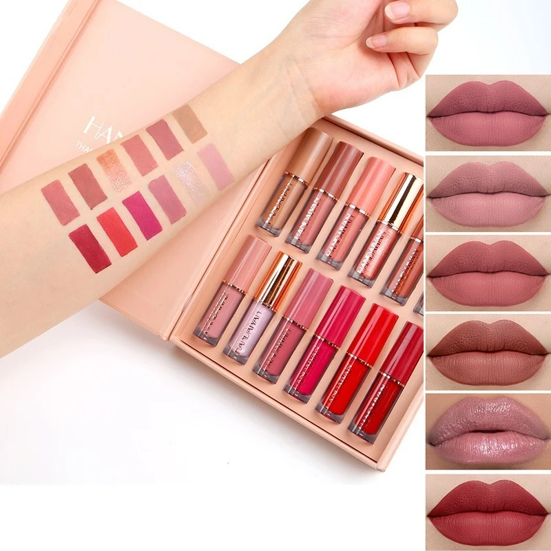 12 color book Lip Gloss Set liquid lipstick set matte pearl non stick cup Lip Glaze Wholesale Lipgloss For Women
12 color book Lip Gloss Set liquid lipstick set matte pearl non stick cup Lip Glaze Wholesale Lipgloss For Women
