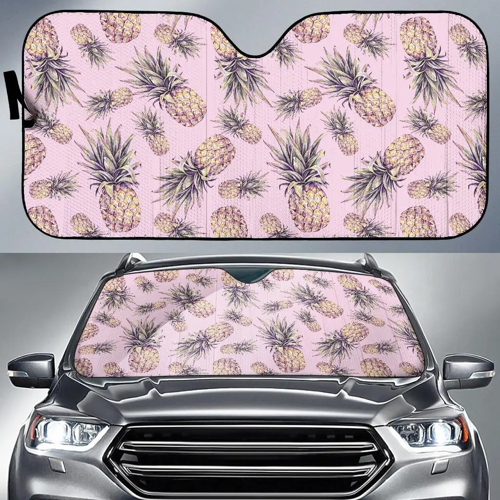 Pink Vintage Pineapple Pattern Print Car Sun Shade 
Pink Vintage Pineapple Pattern Print Car Sun Shade