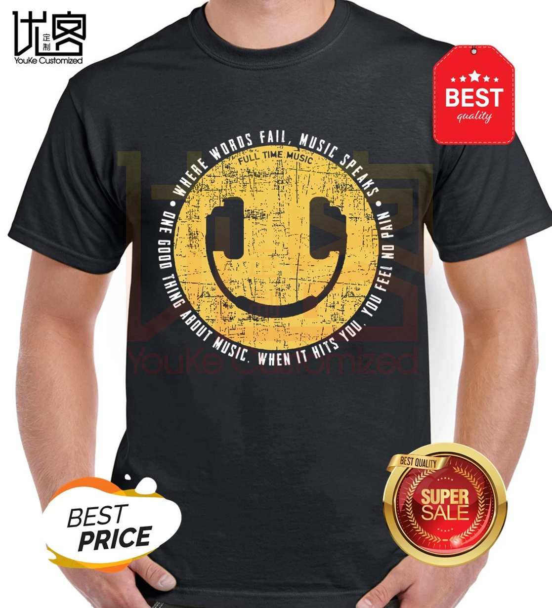 Music Headphones Smiley Style Funny Tee Men's T-Shirt men's women's 100% cotton short sleeves tops tee printed casual t-shirt
Music Headphones Smiley Style Funny Tee Men's T-Shirt men's women's 100% cotton short sleeves tops tee printed casual t-shirt