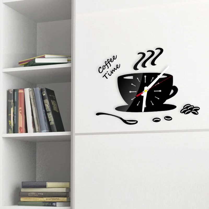 Creative Coffee Cup Shaped Wall Clock Modern Design 3D Mirror Wall Clocks Stickers for DIY Home Room Kitchen Wall Decorations
Creative Coffee Cup Shaped Wall Clock Modern Design 3D Mirror Wall Clocks Stickers for DIY Home Room Kitchen Wall Decorations