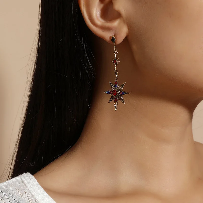 Fashion temperament diamond irregular earrings simple European and American bohemian ethnic accessories
Fashion temperament diamond irregular earrings simple European and American bohemian ethnic accessories