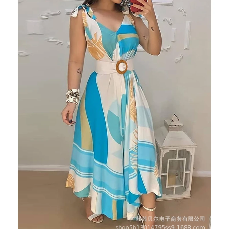 Women Dress Summer Sexy Printed Slim High Waist Pleated Irregular Dress Women Sleeveless Spaghetti Strap V-Neck Bandage Dress
Women Dress Summer Sexy Printed Slim High Waist Pleated Irregular Dress Women Sleeveless Spaghetti Strap V-Neck Bandage Dress