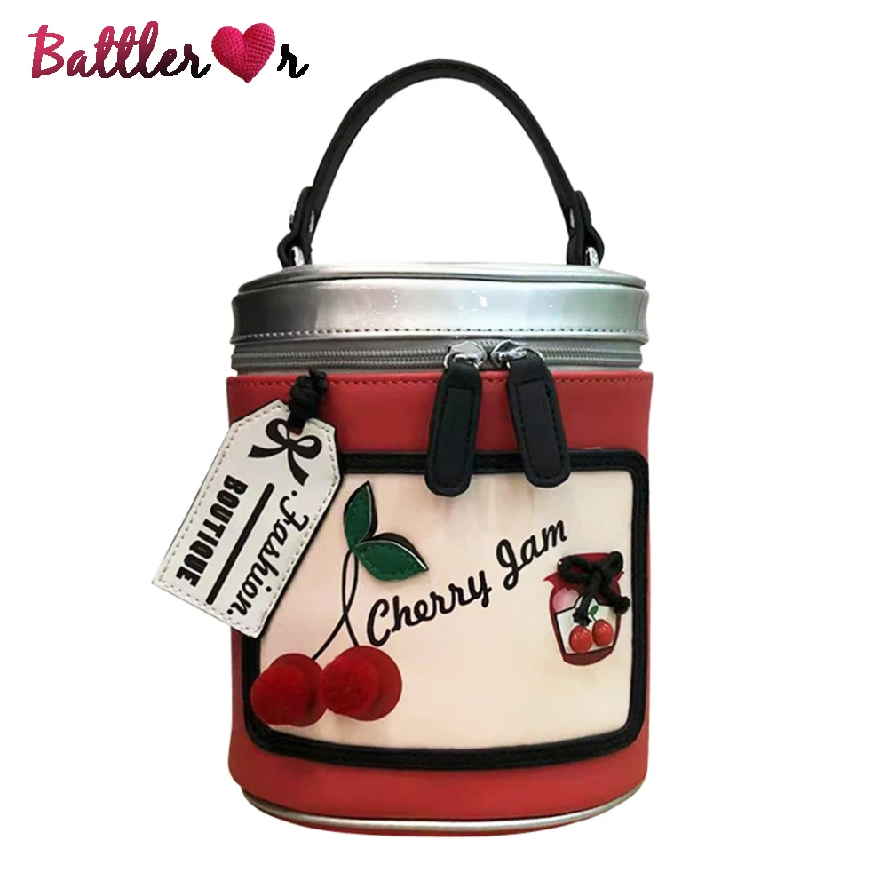 Cute Cherry Jam Bucket Bag for Women Designer Purses and Handbags Kawaii Ladies Shoulder Bag Chic Tote Bag Crossbody Pu Leather 
Cute Cherry Jam Bucket Bag for Women Designer Purses and Handbags Kawaii Ladies Shoulder Bag Chic Tote Bag Crossbody Pu Leather