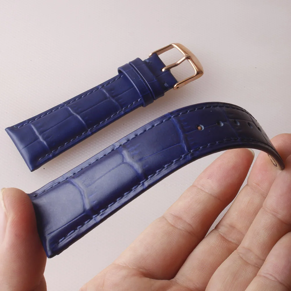 Ремешок для часов из натуральной кожи, браслет для часов с искусственной крокодиловой текстурой, голубые застежки из нержавеющей стали, 18 м... 
Ремешок для часов из натуральной кожи, браслет для часов с искусственной крокодиловой текстурой, голубые застежки из нержавеющей стали, 18 м...