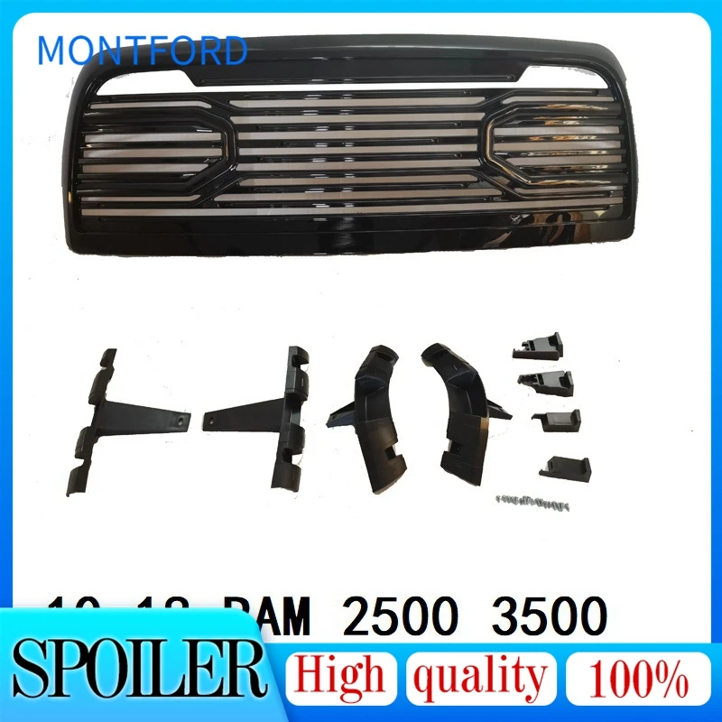 

High-quality sales at a loss Fit For Dodge Ram 2500 2010-2018 Front Racing Grill Hood light mesh Grille chrome Style