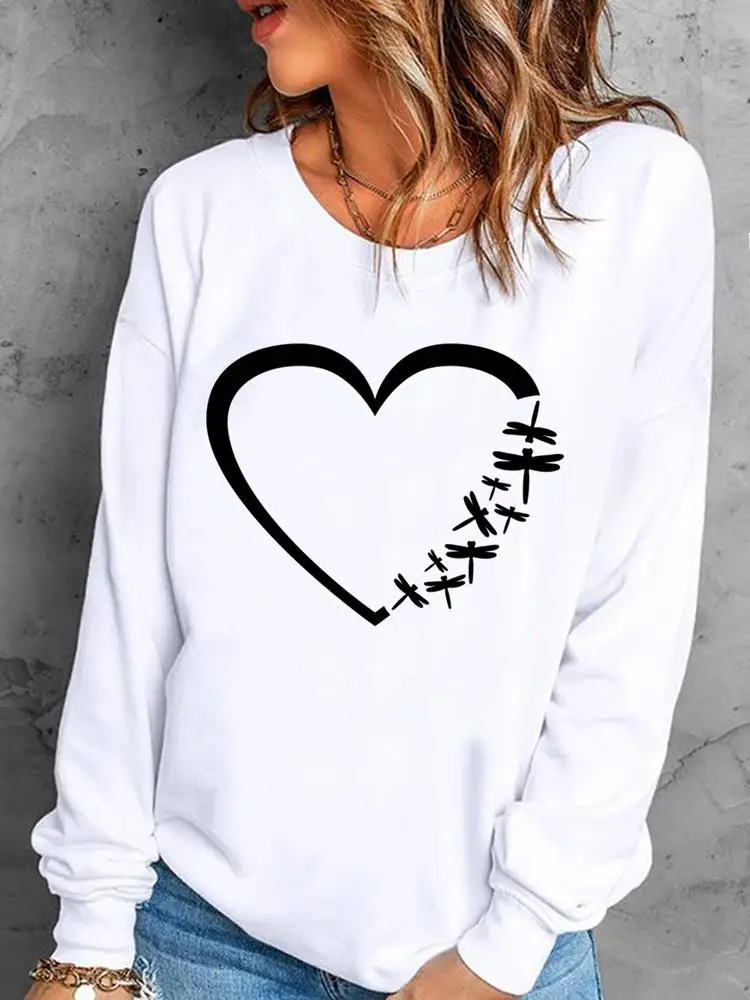 Love Heart Dragonfly Trend Cute Pullovers For Women Graphic Sweatshirts Autumn Spring Fall Top Casual Printing Female Clothing
Love Heart Dragonfly Trend Cute Pullovers For Women Graphic Sweatshirts Autumn Spring Fall Top Casual Printing Female Clothing