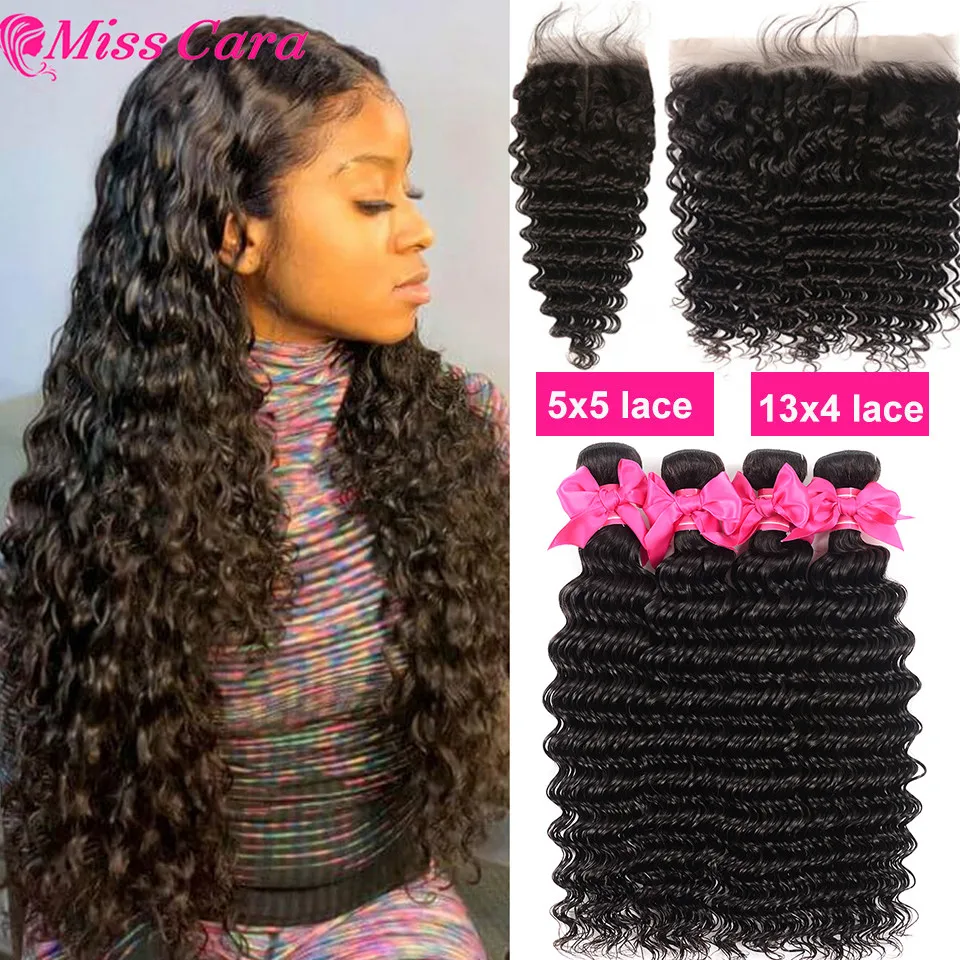 alipeal Hair Miss Cara пряди волос с глубокой волной застежкой перуанские Реми