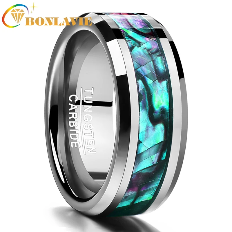 BONLAVIE 8mm Tungsten Carbide Ring Abalone Shell Beveled Steel Wedding Jewelry US Size Fine Men Jewelry Valentine Gift
BONLAVIE 8mm Tungsten Carbide Ring Abalone Shell Beveled Steel Wedding Jewelry US Size Fine Men Jewelry Valentine Gift