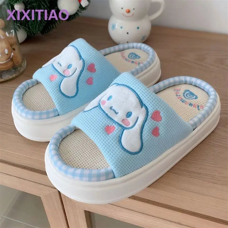 Sanrio Home Slippers Lady Cinnamonroll Kuromi Spring and Autumn Breathable Lightweight Cotton Linen Slippers Home Linen Slippers
Sanrio Home Slippers Lady Cinnamonroll Kuromi Spring and Autumn Breathable Lightweight Cotton Linen Slippers Home Linen Slippers