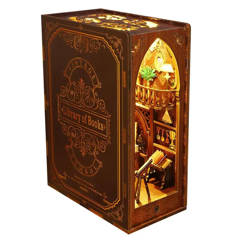 Book Miniature Kit Wooden Puzzles Dollhouse Bookshelf Insert Decorative Bookend Stand With LED Light DIY BookModel Kits For 
Book Miniature Kit Wooden Puzzles Dollhouse Bookshelf Insert Decorative Bookend Stand With LED Light DIY BookModel Kits For