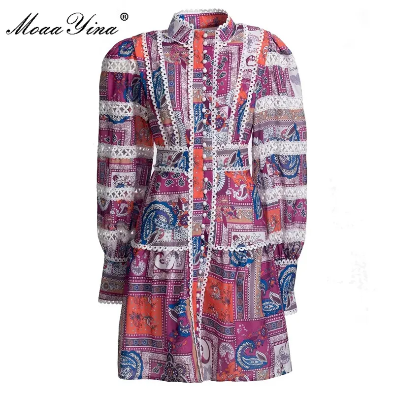 MoaaYina Fashion Designer dress Autumn Women's Dress Lantern sleeve Single-breasted Hollow out Vintage Printed Slim Dresses
MoaaYina Fashion Designer dress Autumn Women's Dress Lantern sleeve Single-breasted Hollow out Vintage Printed Slim Dresses