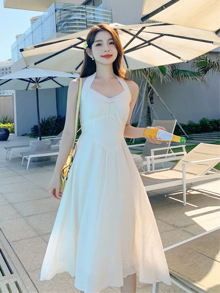 Vacation Clothes Elegant Women Birthday Dress Casual Lady Girl Sexy Halter Backless Midi Party Beach Robe Femme Mujer Vestidos
Vacation Clothes Elegant Women Birthday Dress Casual Lady Girl Sexy Halter Backless Midi Party Beach Robe Femme Mujer Vestidos