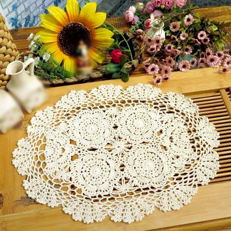 Oval Placemat Table Meal Mat Vintage Vintage Lace Decoration Hand Crochet Cotton Place Mat 30x45cm Dining Table Banquet Decor
Oval Placemat Table Meal Mat Vintage Vintage Lace Decoration Hand Crochet Cotton Place Mat 30x45cm Dining Table Banquet Decor