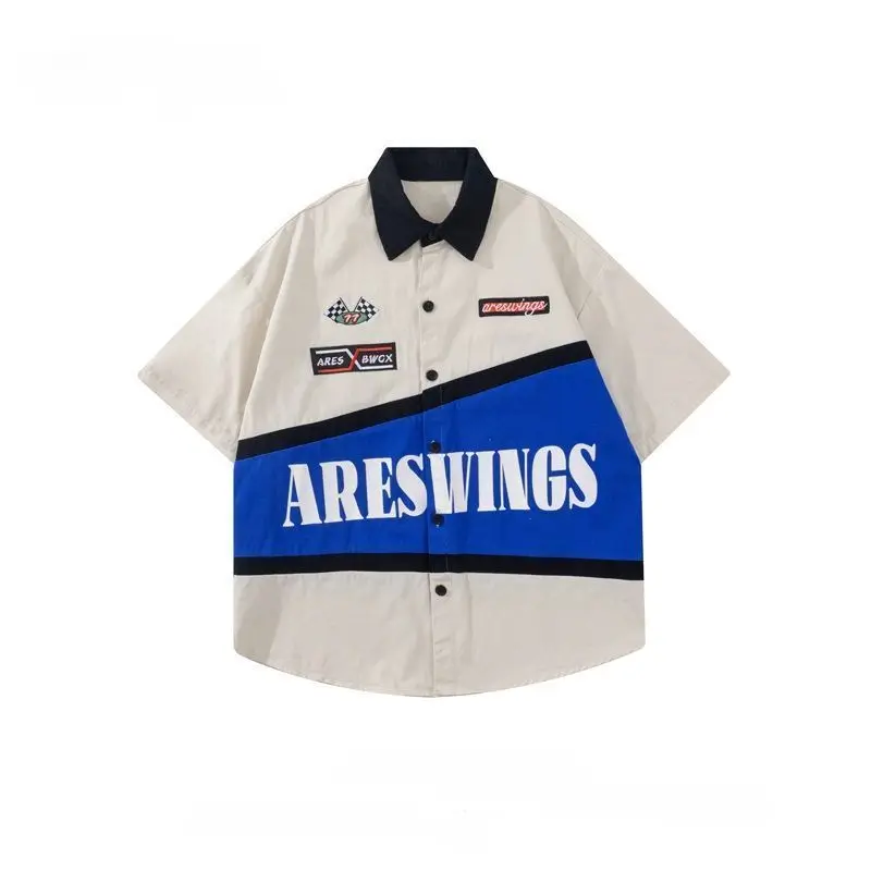Women Racing Shirt Hip Hop Streetwear Loose Unisex Fashion Sport Shirt Baseball Uniform Casual Short Sleeve Motorcycle Shirt
Women Racing Shirt Hip Hop Streetwear Loose Unisex Fashion Sport Shirt Baseball Uniform Casual Short Sleeve Motorcycle Shirt