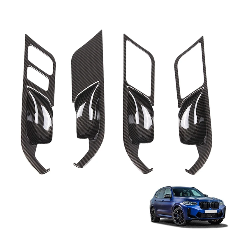 Внутренние молдинги из углеродного волокна 4 шт., внутренняя дверная ручка, декоративная панель для чаши, Накладка для BMW X3 X4 G01 G02 2018-2022 
Внутренние молдинги из углеродного волокна 4 шт., внутренняя дверная ручка, декоративная панель для чаши, Накладка для BMW X3 X4 G01 G02 2018-2022