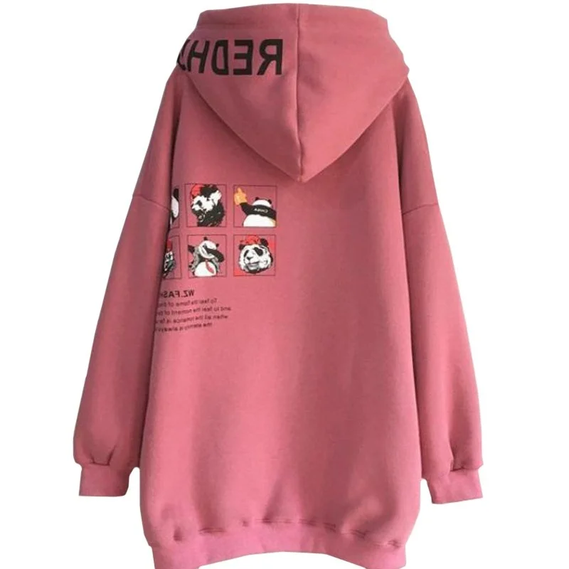 Loose Casual Winter Keep Warm Mid-length Girl Hoodie Thick Woman's Sweatshirt Print Cartoon Naughty Panda Hip Hop Coat Female
Loose Casual Winter Keep Warm Mid-length Girl Hoodie Thick Woman's Sweatshirt Print Cartoon Naughty Panda Hip Hop Coat Female
