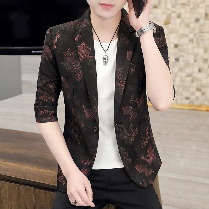 2022 Spring Summer Men Blazers Half Sleeve Sleeve Slim Fit Casual Suit Jacket Streetwear Social Blazer Hairstylist Men Clothing
2022 Spring Summer Men Blazers Half Sleeve Sleeve Slim Fit Casual Suit Jacket Streetwear Social Blazer Hairstylist Men Clothing