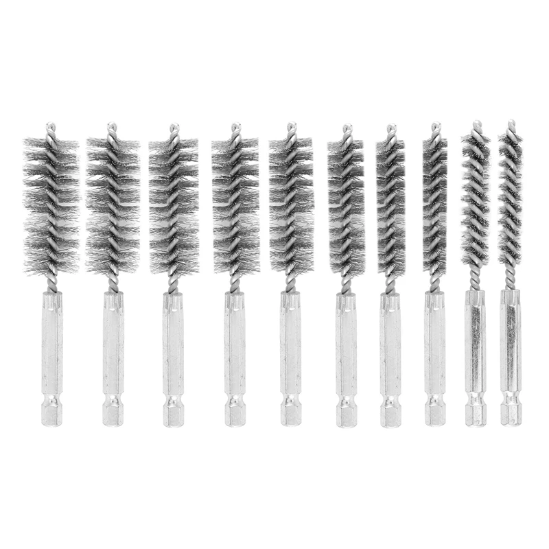 10Pcs Stainless Steel Bore Brush In Different Sizes 1/4Inch Hex Shank,Wire Brush Attachment For Drill Set
10Pcs Stainless Steel Bore Brush In Different Sizes 1/4Inch Hex Shank,Wire Brush Attachment For Drill Set