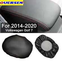 Notice! Only For VW Golf 7 MK7 2014 -2020 PU Leather Car Armrest Cover Trim Center Console Lid Car Accessories