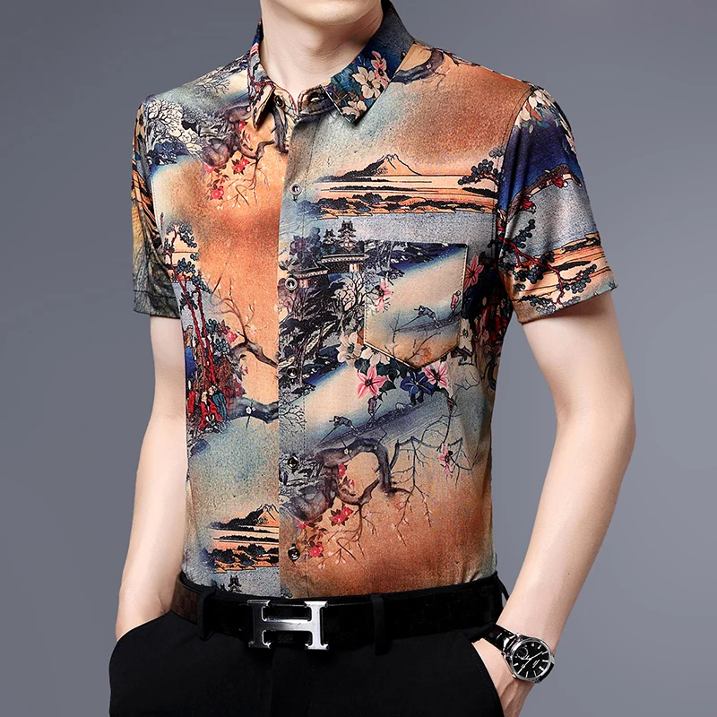 Chinese Style Printed Shirts for Men 2022 Summer Short Sleeve Slim Casual Shirt Vintage Social Party Tuxedo Blouse Male Clothing
Chinese Style Printed Shirts for Men 2022 Summer Short Sleeve Slim Casual Shirt Vintage Social Party Tuxedo Blouse Male Clothing