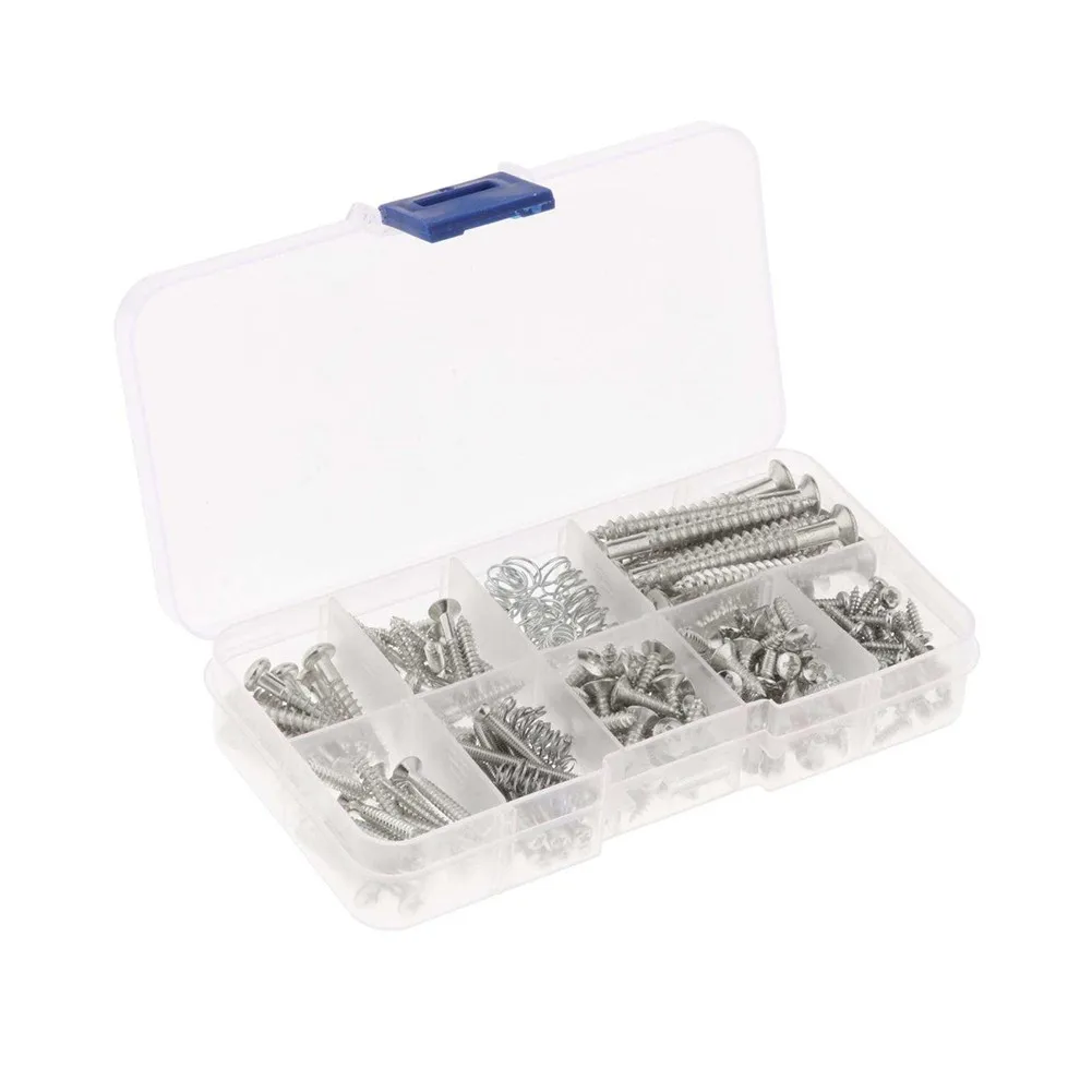 226Pcs Electric Guitar Screw Spring With Box Kit For Pickguard DIY Luthier Tools All Problems Solved In One Box Guitar Screw Set
226Pcs Electric Guitar Screw Spring With Box Kit For Pickguard DIY Luthier Tools All Problems Solved In One Box Guitar Screw Set