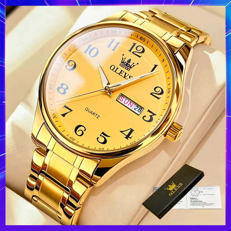 

OLEVS Top Brand Fashion Men Watch Waterproof Luminous Quartz Watch For Men And Women Luxury Stainless Steel Men's Wristwatch
