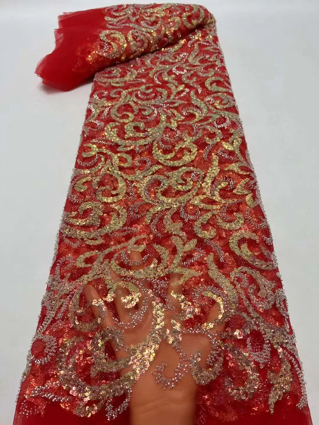 Luxurious African Groom Sequins Lace Fabric High Quality 2023 Heavy Beads Embroidery French Tulle Lace Nigerian Wedding
Luxurious African Groom Sequins Lace Fabric High Quality 2023 Heavy Beads Embroidery French Tulle Lace Nigerian Wedding