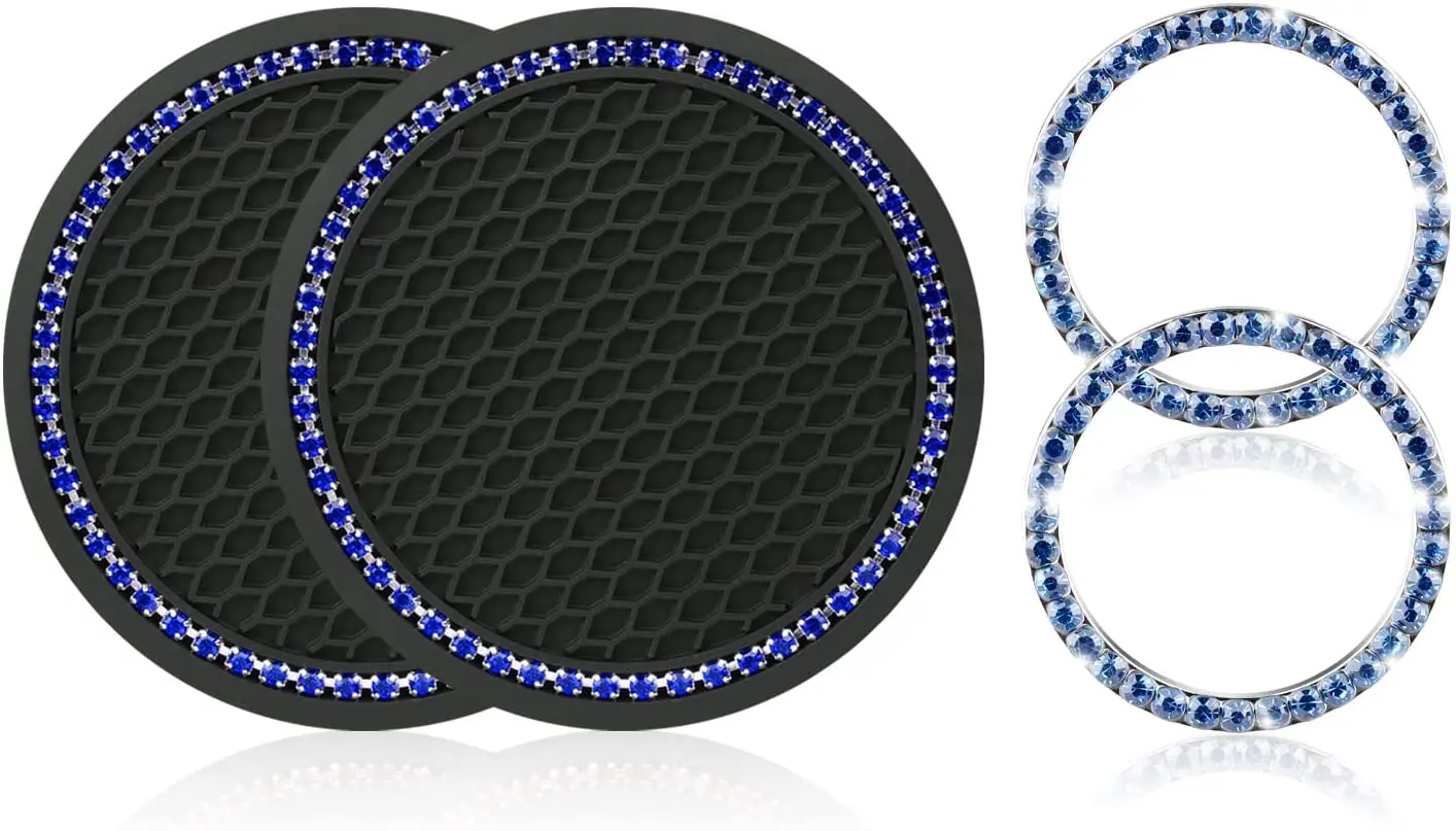 Blue Bling Diamond Car Interior Accessories: Silicone Cup Holder Coaster with Push Start Button Rhinestone Crystal Stickers
Blue Bling Diamond Car Interior Accessories: Silicone Cup Holder Coaster with Push Start Button Rhinestone Crystal Stickers