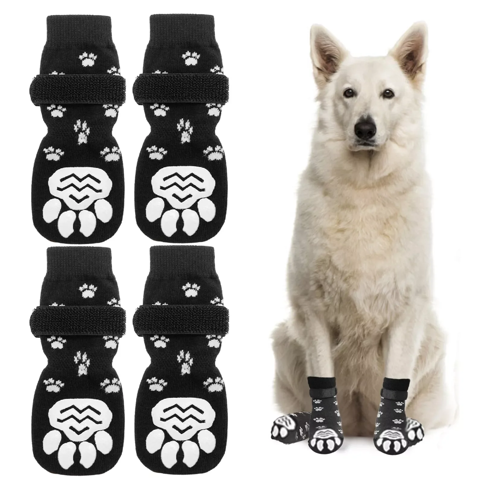 4pcs Winter Anti-Slip Pet Dog Socks Double Side Thick Adjustable Strap Dog Paw Protector Socks Shoes Small Medium Pet Supplies
4pcs Winter Anti-Slip Pet Dog Socks Double Side Thick Adjustable Strap Dog Paw Protector Socks Shoes Small Medium Pet Supplies