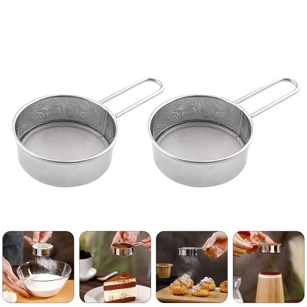 2pcs Stainless Steel Flour Sifter Flour Sieve Powder Sieve Sugar Filter (Silver) 
2pcs Stainless Steel Flour Sifter Flour Sieve Powder Sieve Sugar Filter (Silver)