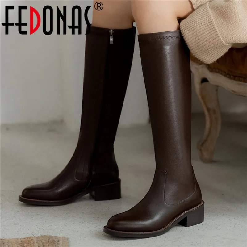 Round Toe Knee High Boots 2022 Winter Newest Genuine Leather Shoes Woman Heels Party Basic Thick Heels Winter Boots
Round Toe Knee High Boots 2022 Winter Newest Genuine Leather Shoes Woman Heels Party Basic Thick Heels Winter Boots