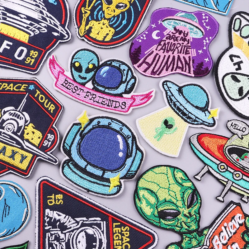Astronaut Alien Patch UFO Embroidered Patches For Clothing Spacecraft UFO Patch Iron On Patches On Clothes Hook Loop Stickers
Astronaut Alien Patch UFO Embroidered Patches For Clothing Spacecraft UFO Patch Iron On Patches On Clothes Hook Loop Stickers