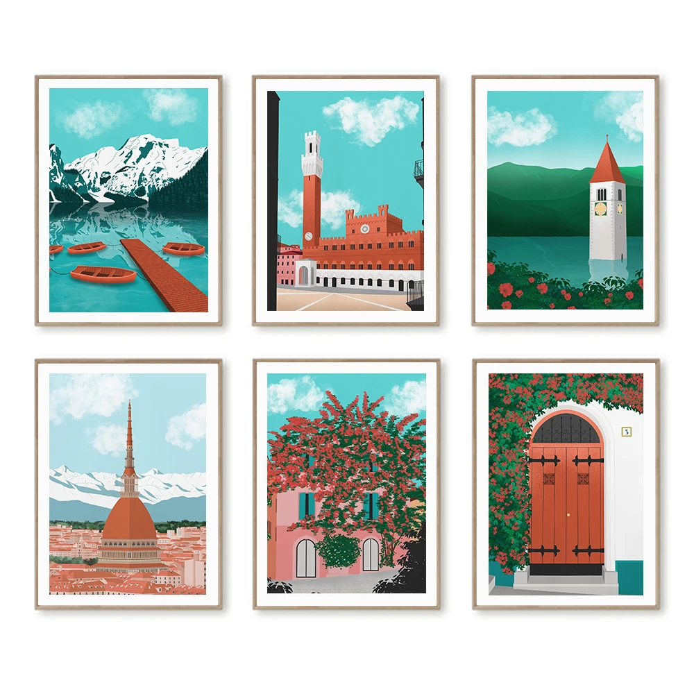 Vintage European City Red House Landscape Wall Art Retro Travel Illustration Poster Print Alps Canvas Painting Room Home Decor
Vintage European City Red House Landscape Wall Art Retro Travel Illustration Poster Print Alps Canvas Painting Room Home Decor