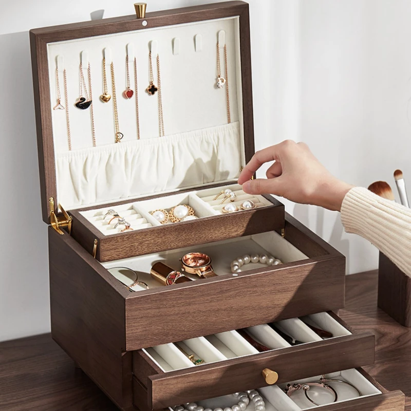 Large Capacity Earrings Jewelry Box Delicate Earrings, Necklaces, Stud Rings Jewelry Wooden Storage Box Organizers Storage
Large Capacity Earrings Jewelry Box Delicate Earrings, Necklaces, Stud Rings Jewelry Wooden Storage Box Organizers Storage
