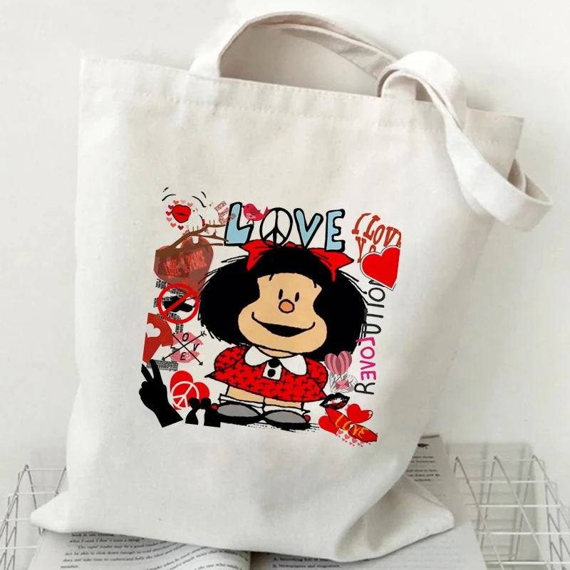 Shopper Bag Tote Shoulder Canvas Bags Messenger Hand Bags Women's Mafalda Cartoon Casual Cute Kawaii Art Aesthetic Teacher Gift
Shopper Bag Tote Shoulder Canvas Bags Messenger Hand Bags Women's Mafalda Cartoon Casual Cute Kawaii Art Aesthetic Teacher Gift